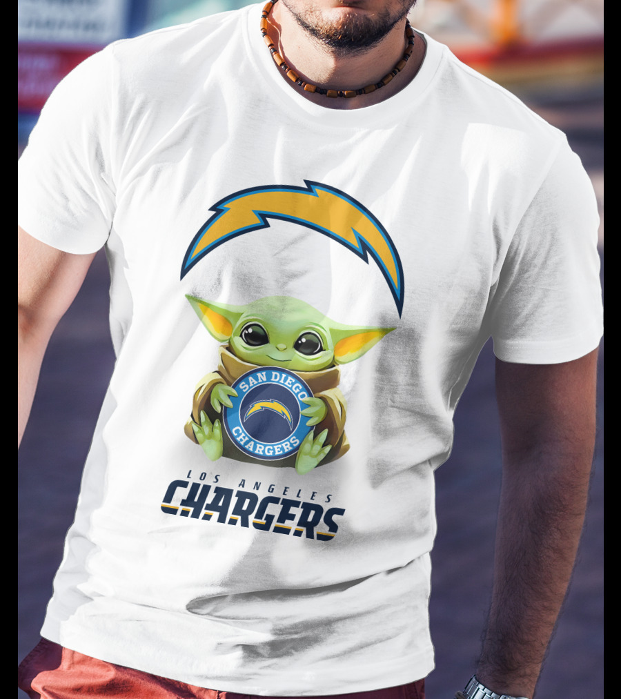 Baby Yoda Hug Los Angeles Chargers San Diego Chargers T-Shirt