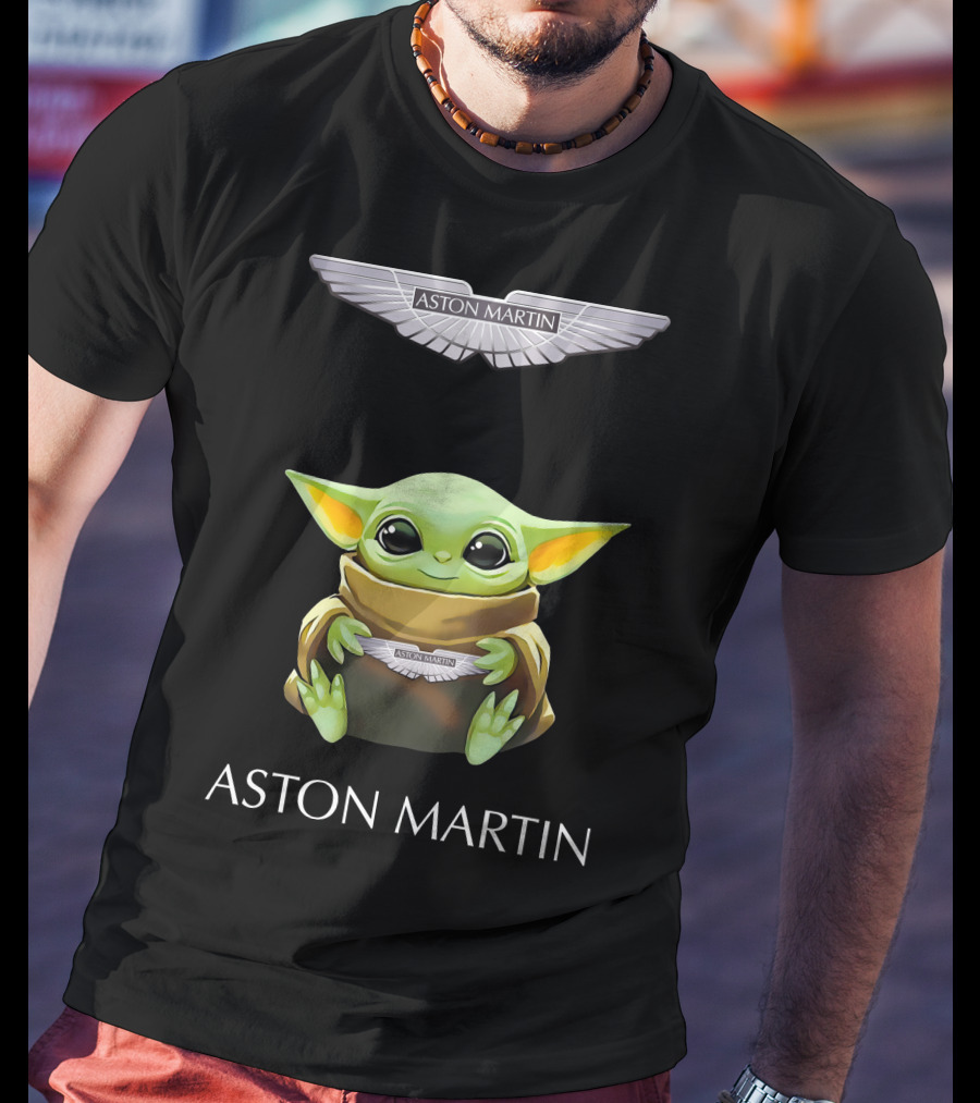 Star Wars Baby Yoda Hugging Aston Martin T-Shirt