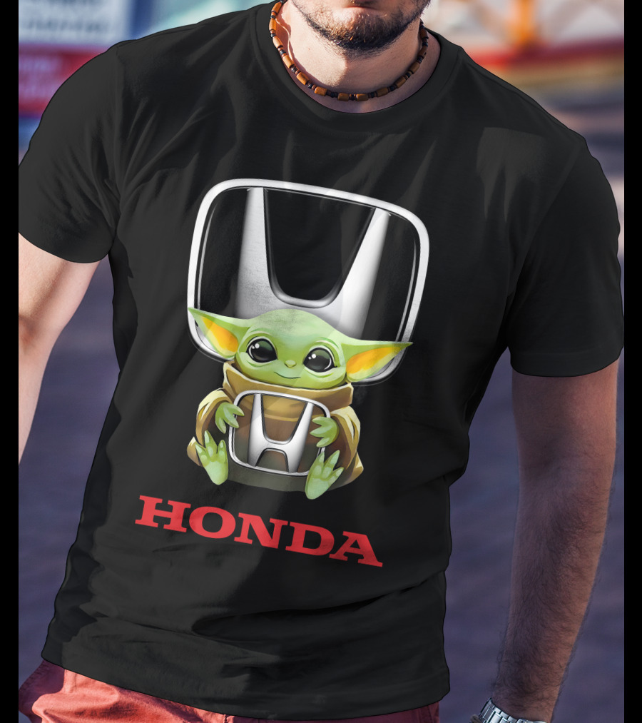 Star Wars Baby Yoda Holding Honda Emblem T-Shirt