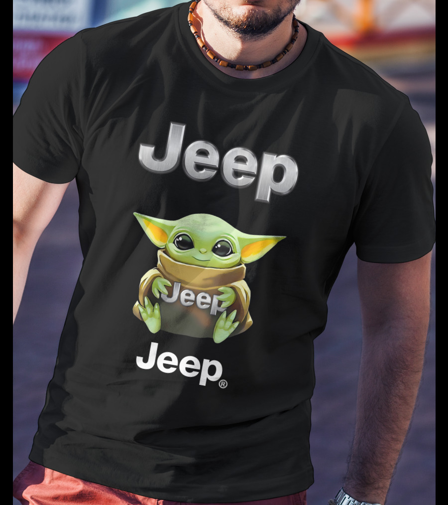 Star Wars Baby Yoda Jeep Hugging T-Shirt