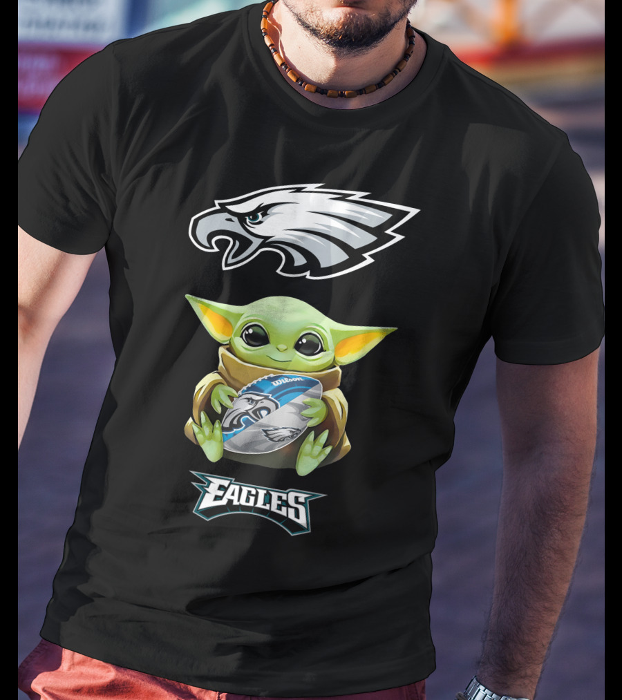 Star Wars Baby Yoda Philadelphia Eagles Football Fan Tailgate T-Shirt