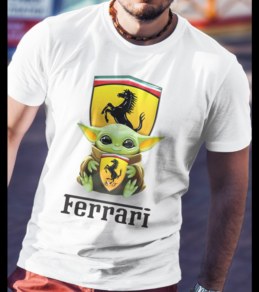 Baby Yoda Holding Ferrari T-Shirt