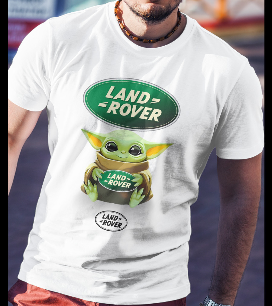 Baby Yoda Land Rover Green Logo Hug T-Shirt