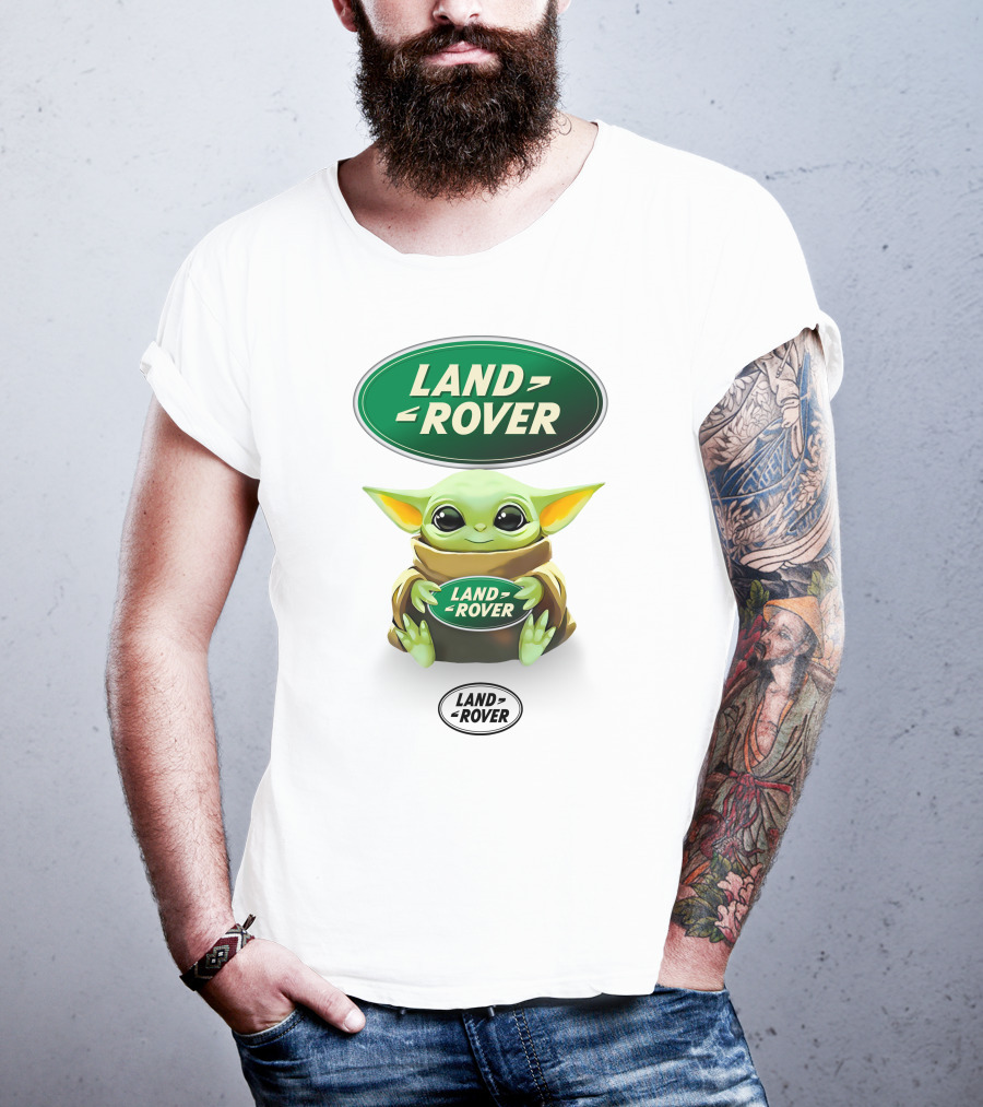 Baby Yoda Land Rover Green Logo Hug T-Shirt