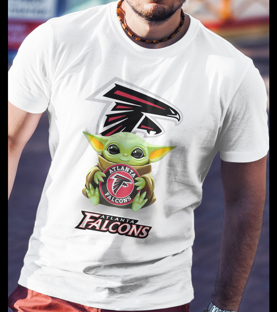 Star Wars Baby Yoda With Atlanta Falcons NFL T-Shirt