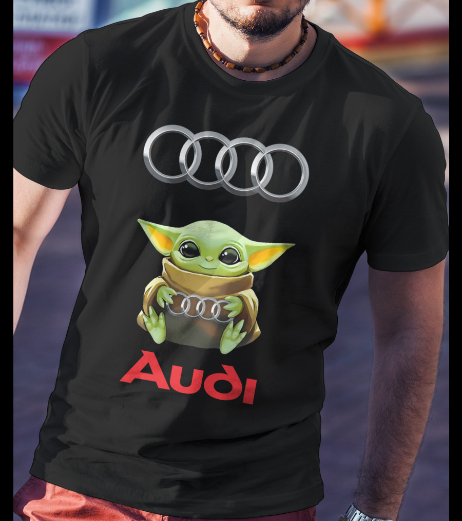 Grogu Holding Audi Rings With Audi T-Shirt