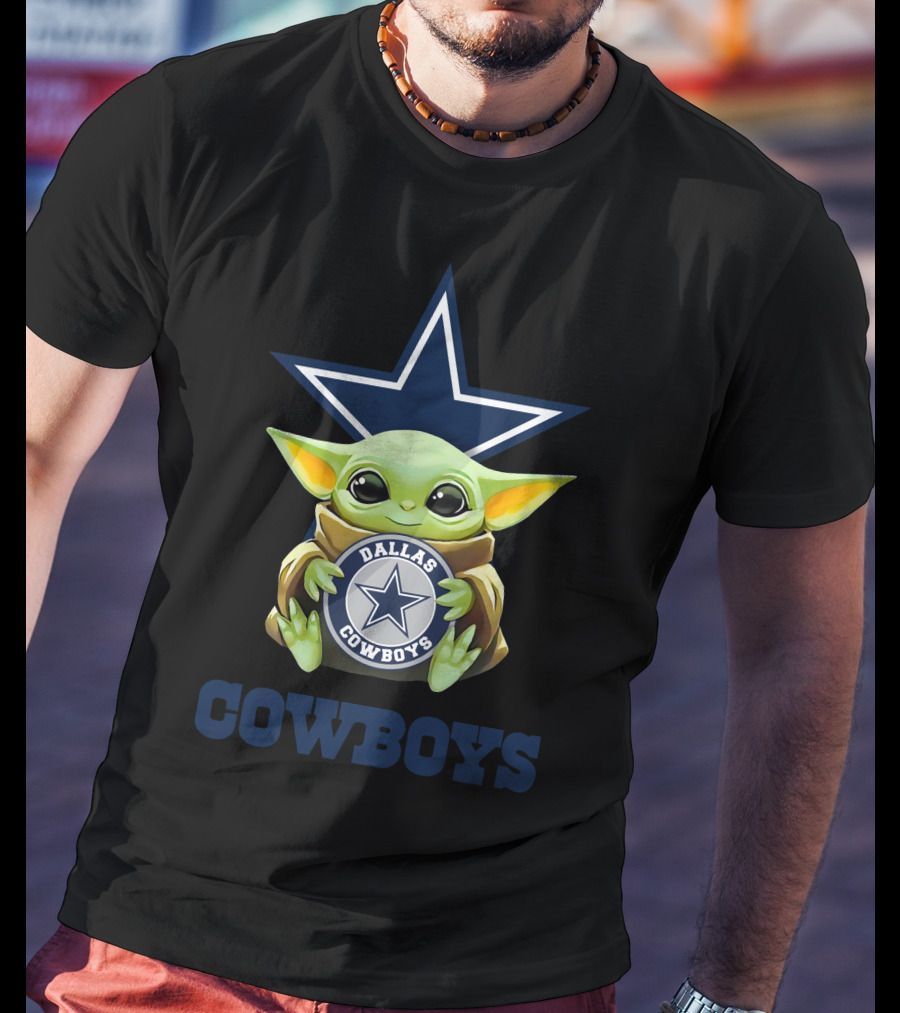 Grogu Hug Dallas Cowboys Star Emblem T-Shirt