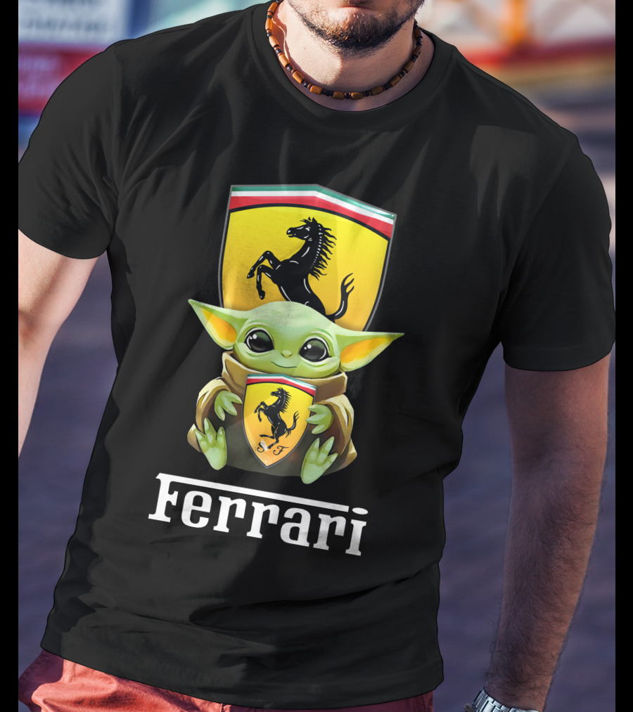 Ferrari Grogu Hug Black T-Shirt