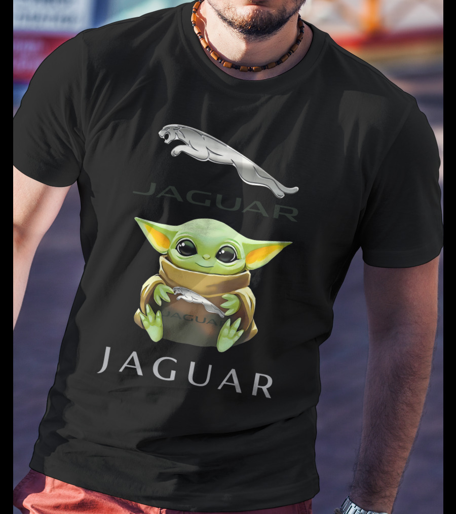 Grogu Hug Jaguar Logo Fusion T-Shirt