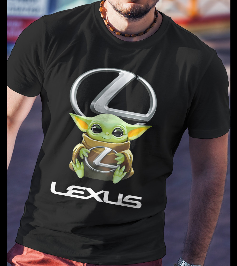Grogu Holding Lexus Logo With Iconic Emblem T-Shirt