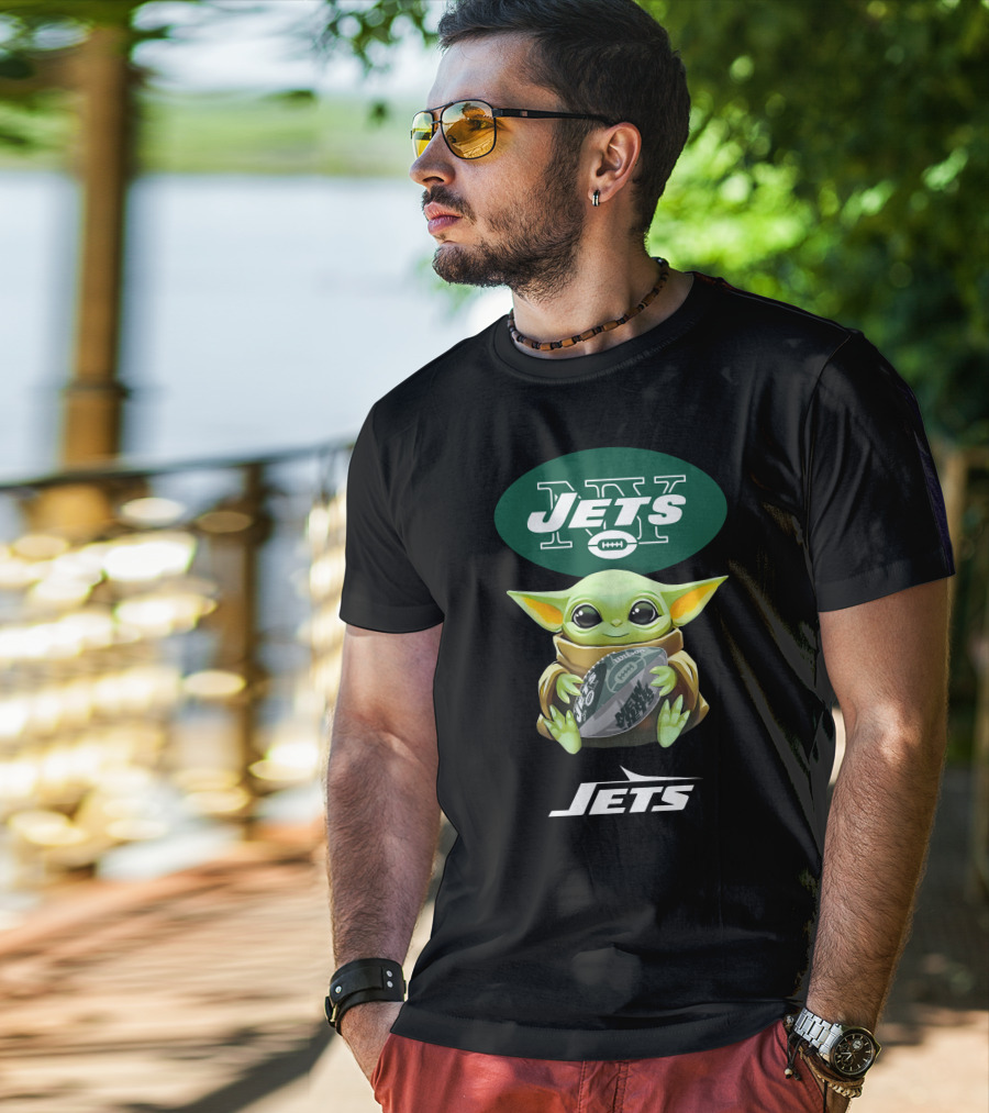 Grogu Hug New York Jets Football Jets T-Shirt