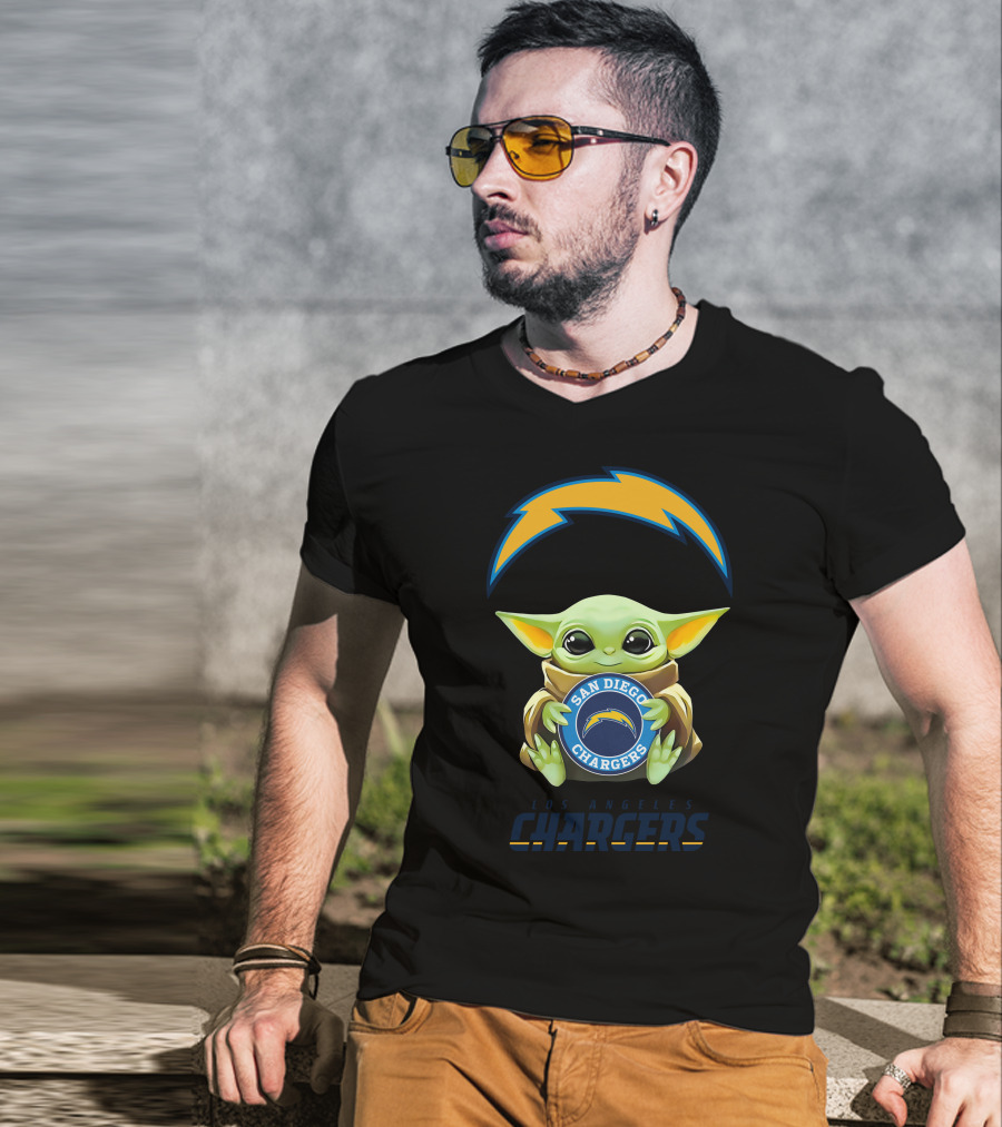Grogu Hug Los Angeles Chargers San Diego Chargers T-Shirt
