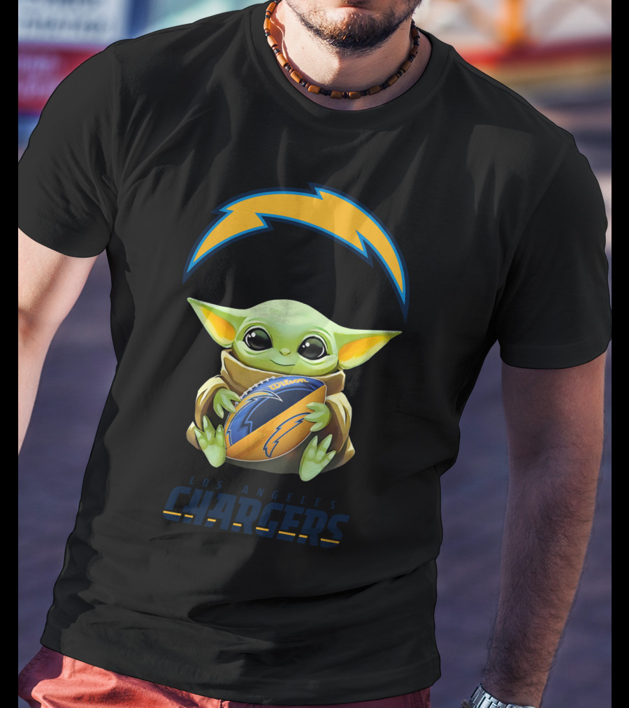 Grogu Hug Los Angeles Chargers Football T-Shirt