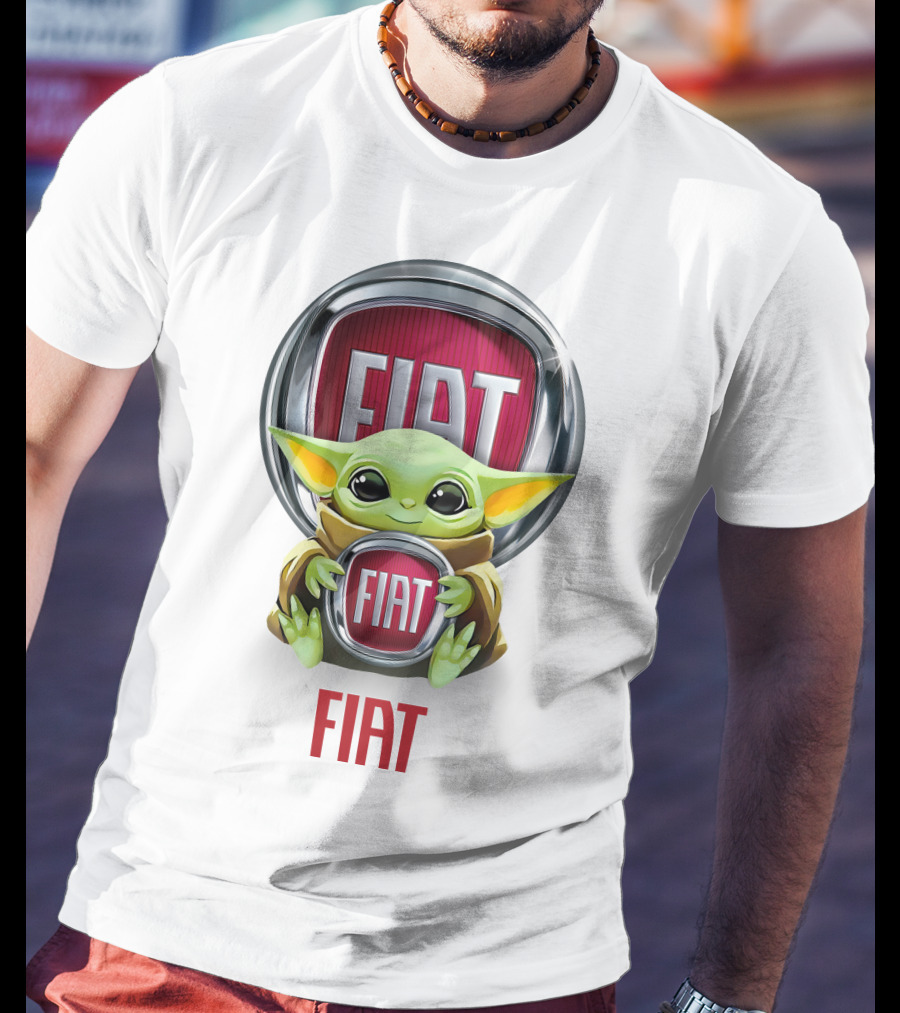 Grogu Hug Fiat Logo Display T-Shirt