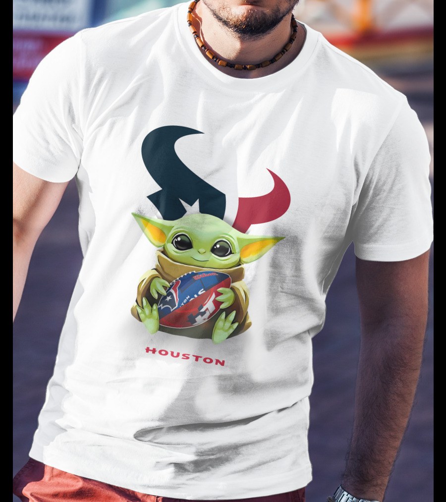 Grogu Hug Houston Texans Football Houston T-Shirt