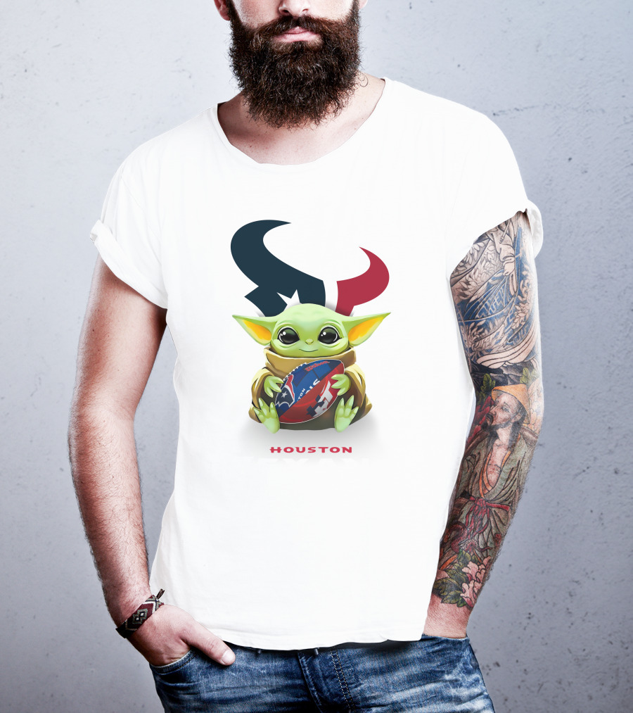 Grogu Hug Houston Texans Football Houston T-Shirt