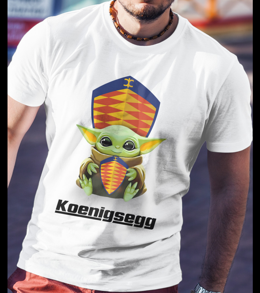 Grogu Holding Koenigsegg Shield Crest T-Shirt