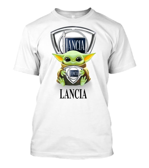 Grogu Hug Lancia Logo Baby Yoda Fan T-Shirt