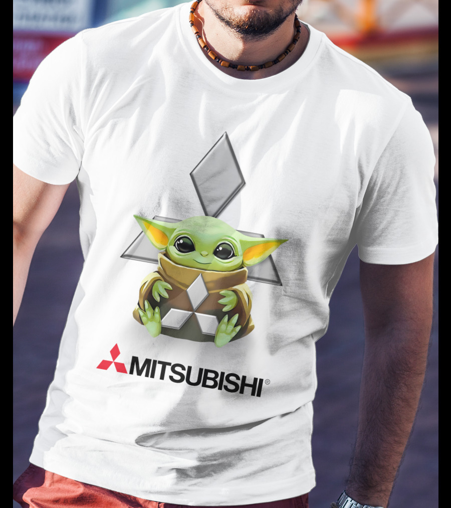 Grogu Hug Mitsubishi Iconic Crossover White T-Shirt