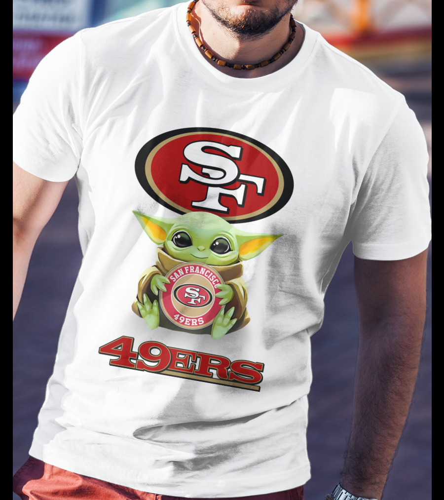 Grogu Holding San Francisco 49ers Sf Logo 49ers Football T-Shirt