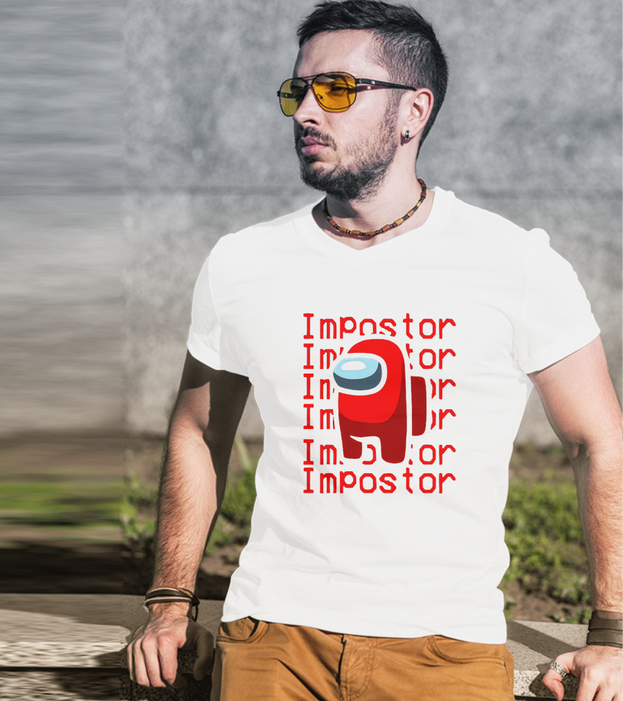 Impostor Among Us Red Crewmate Character T-Shirt