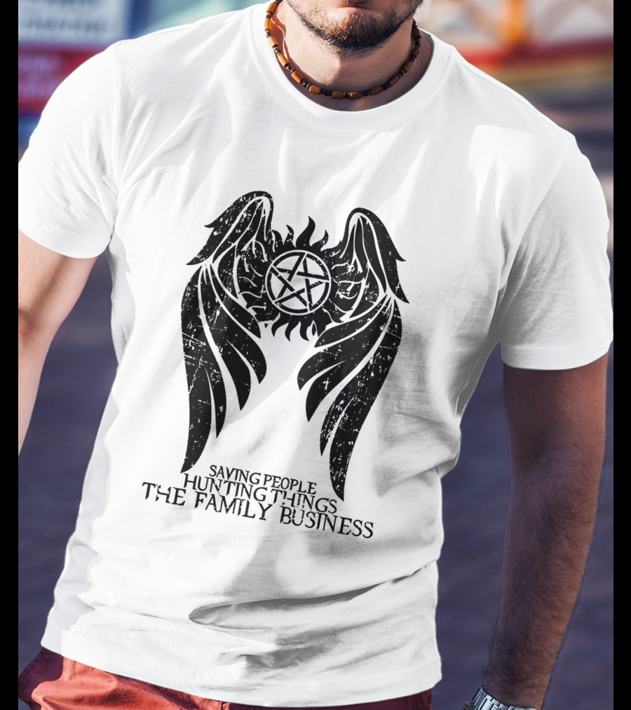 Saving People Hunting Things The Family Business Spn Wings T-Shirt