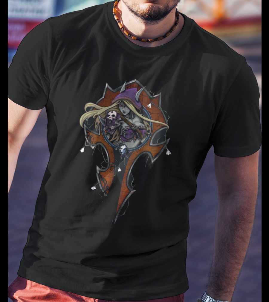 Banshee Edition Sylvanas Skull Icon Floral Elements T-Shirt