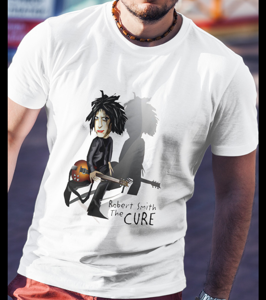 Robert Smith The Cure Guitar Cartoon T-Shirt