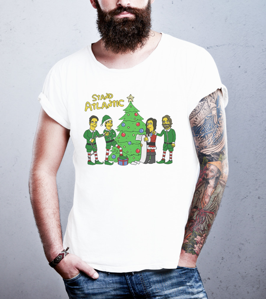 STAND ATLANTIC Christmas Tree And Cartoon Characters T-Shirt