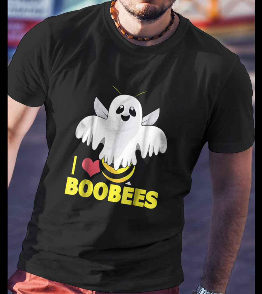 I Heart Boo Bees Funny Halloween Costume Bee And Ghost Mashup T-Shirt