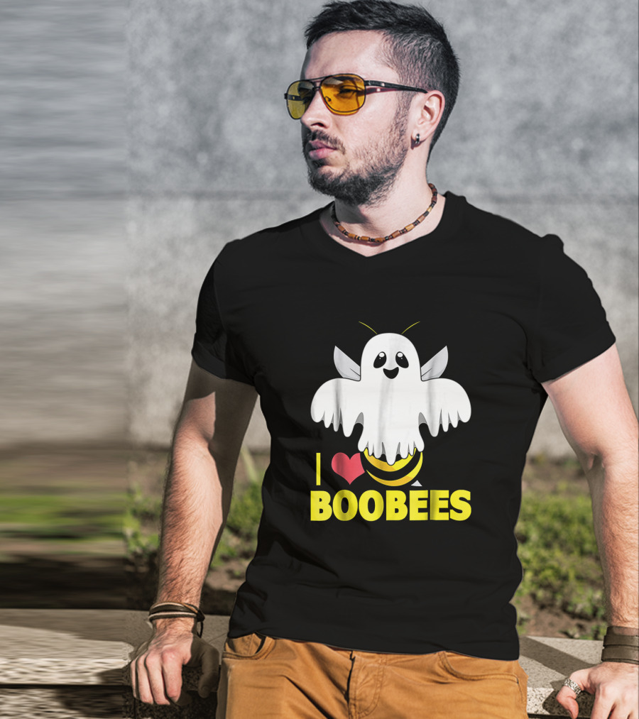 I Heart Boo Bees Funny Halloween Costume Bee And Ghost Mashup T-Shirt