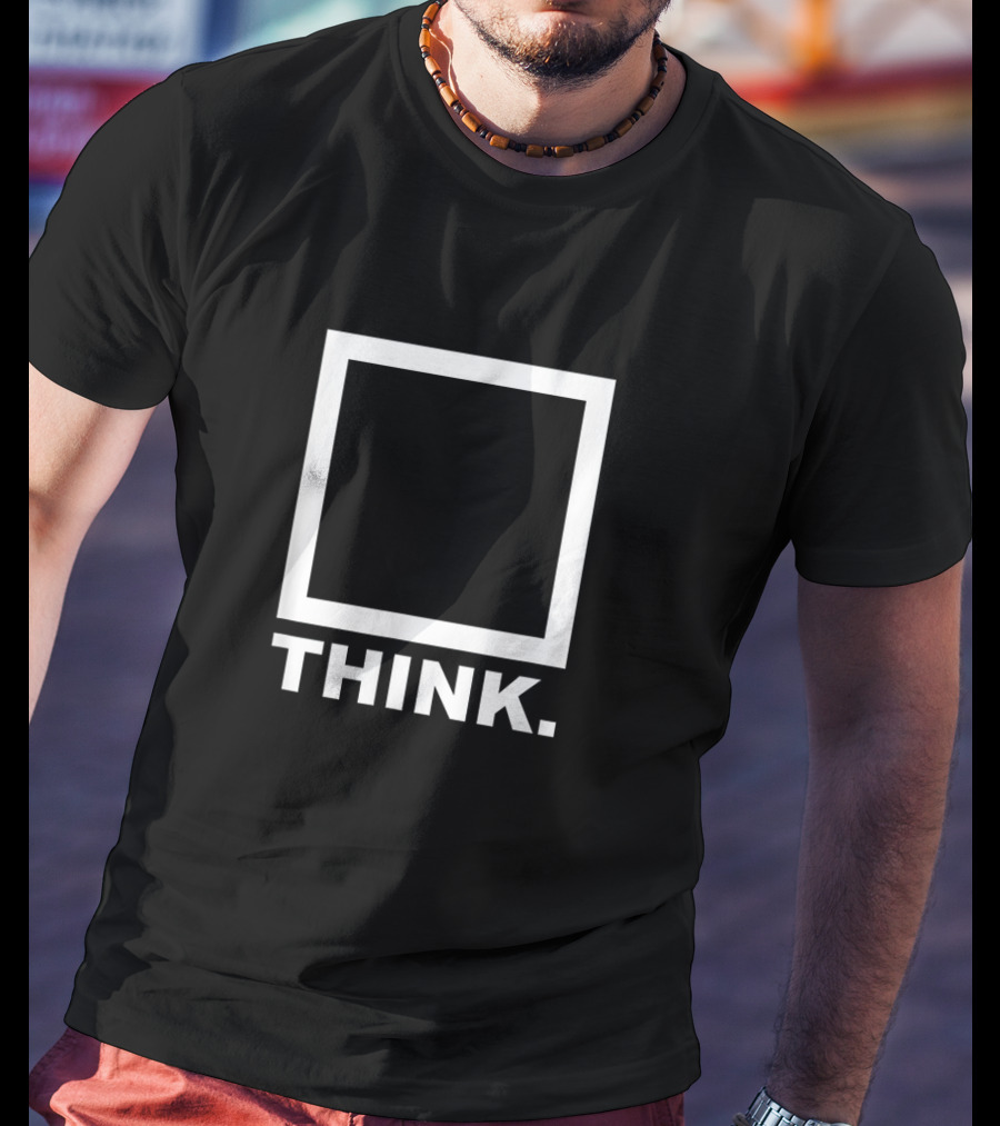 Think Outside The Box Clever Querdenker Square Monochrome Minimalist T-Shirt