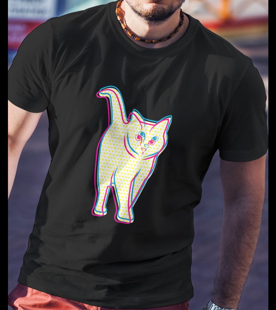 Psychedelic Cool Cat Pop Art For Cat Lovers In Vibrant Colors T-Shirt