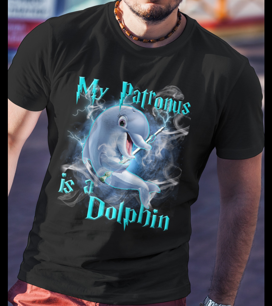 My Patronus Is A Dolphin Magic Parody Lightning T-Shirt