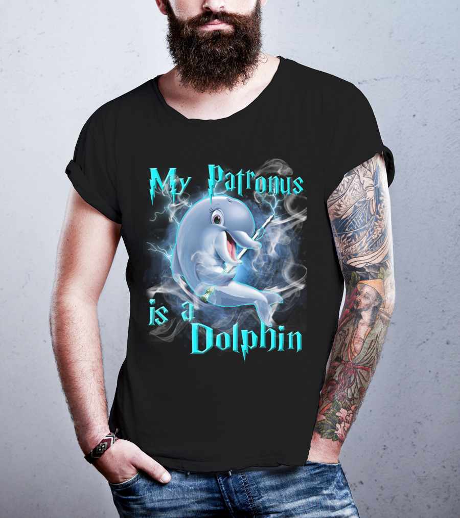 My Patronus Is A Dolphin Magic Parody Lightning T-Shirt
