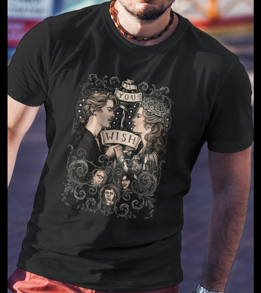 The Princess Bride As You Wish Romantic Fantasy Art With Iconic Characters T-Shirt