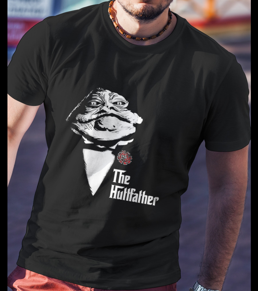 The Huttfather Parody Featuring Iconic Mobster Imagery And Star Wars Character Jabba The Hutt T-Shirt