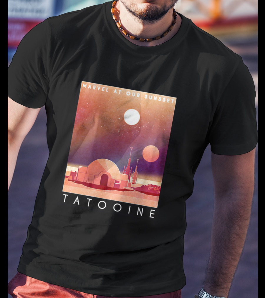 Marvel At Our Sunset Tatooine With Twin Suns And Iconic Desert Landscape T-Shirt