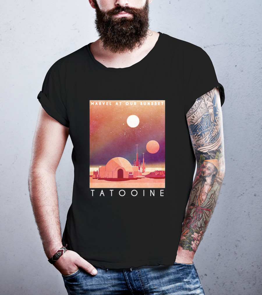 Marvel At Our Sunset Tatooine With Twin Suns And Iconic Desert Landscape T-Shirt
