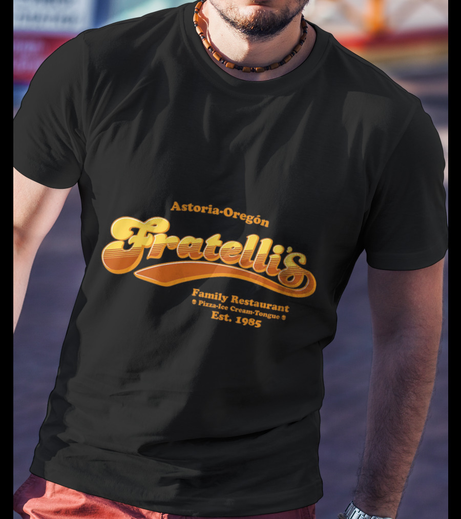 Astoria-Oregon Fratelli's Family Restaurant Pizza Ice Cream Tongue Est 1985 T-Shirt