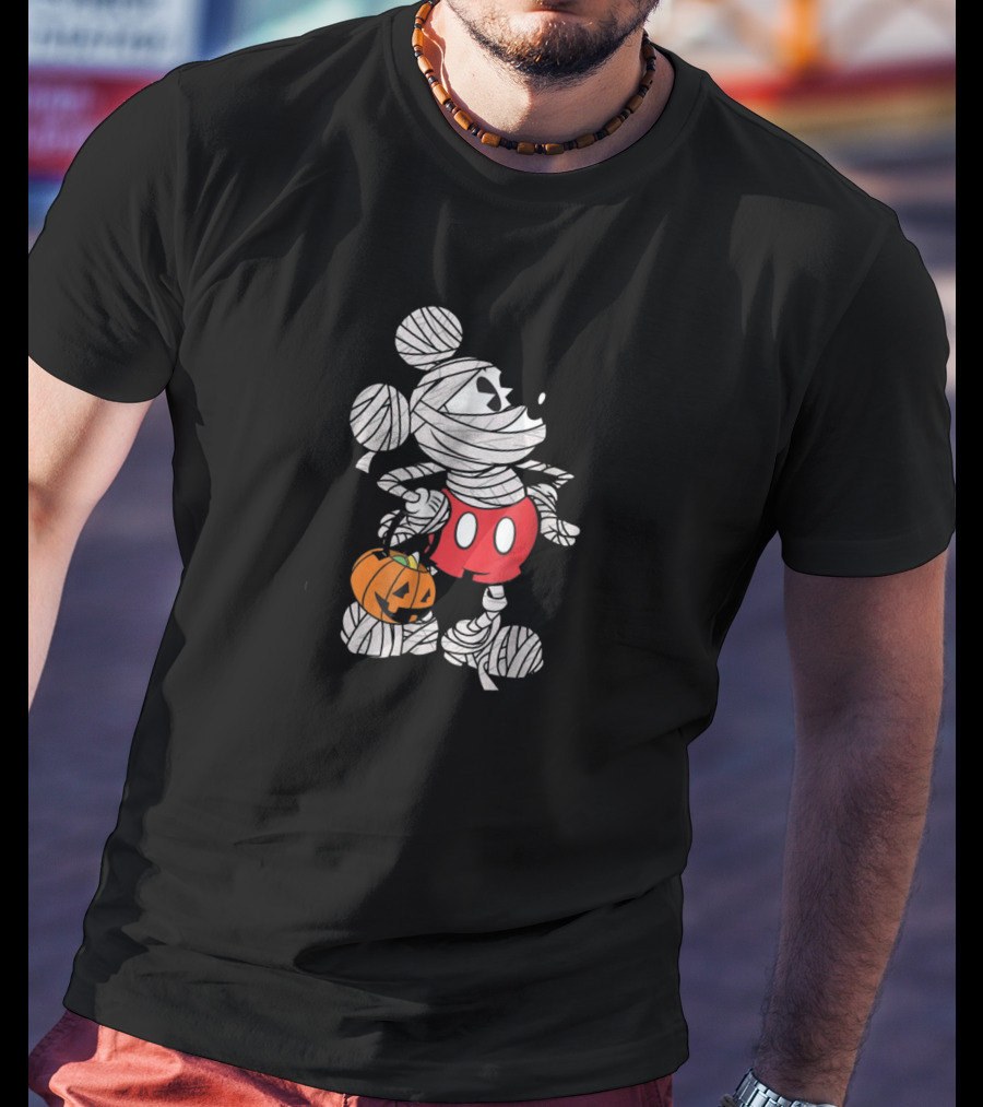 Disney Mickey Mouse Mummy Halloween Pumpkin T-Shirt