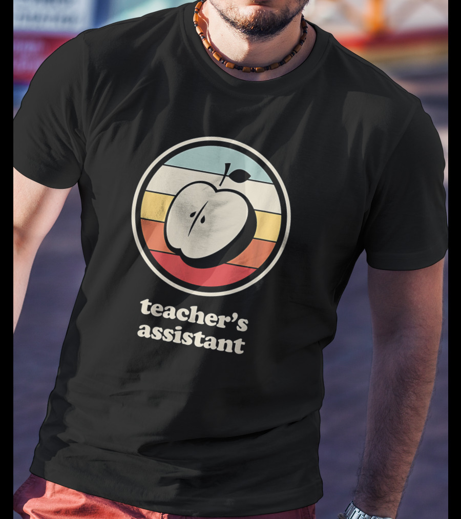 Teacher's Assistant Retro Apple Circle T-Shirt