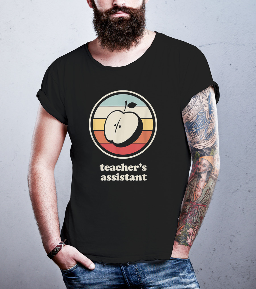 Teacher's Assistant Retro Apple Circle T-Shirt