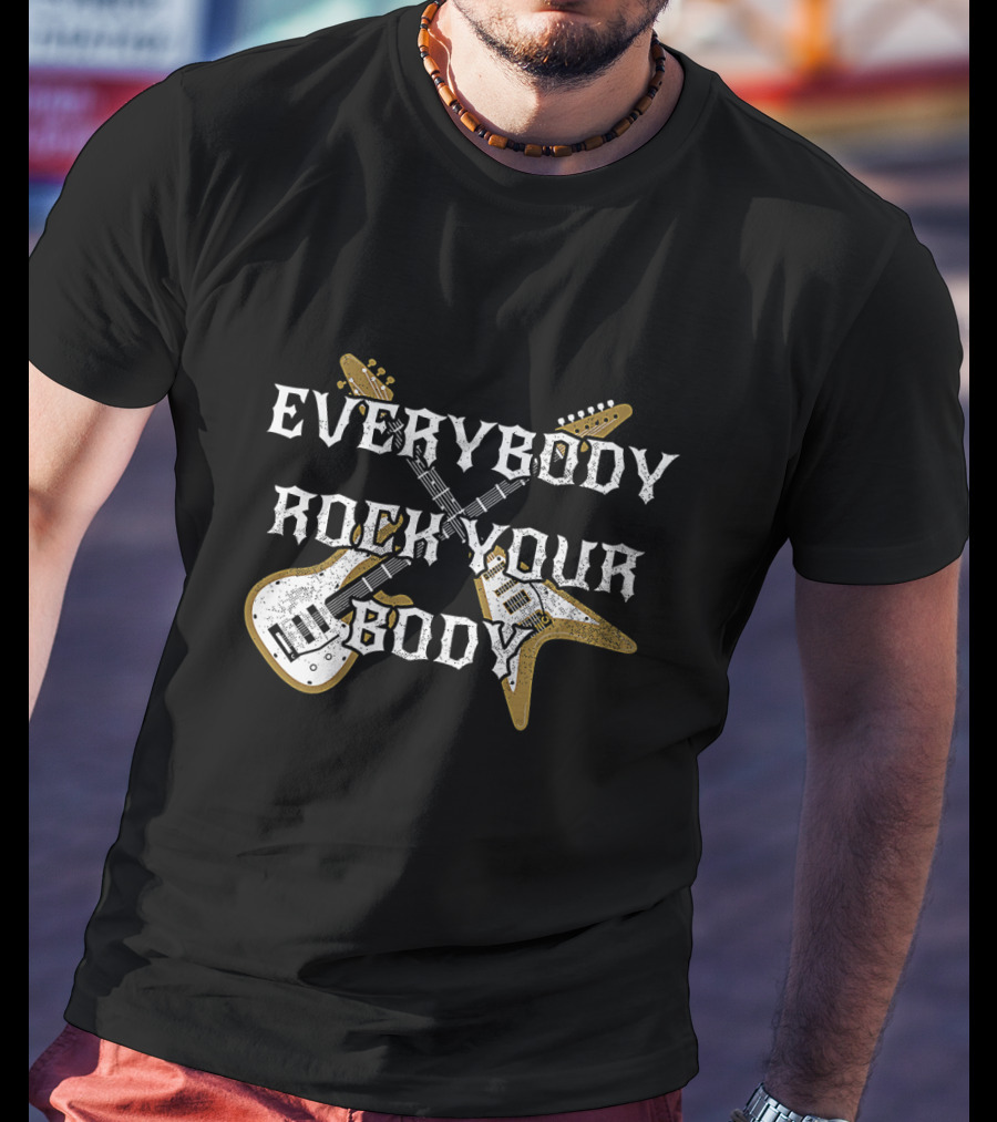Everybody Rock Your Body Backstreet-inspired Crossed Guitars T-Shirt