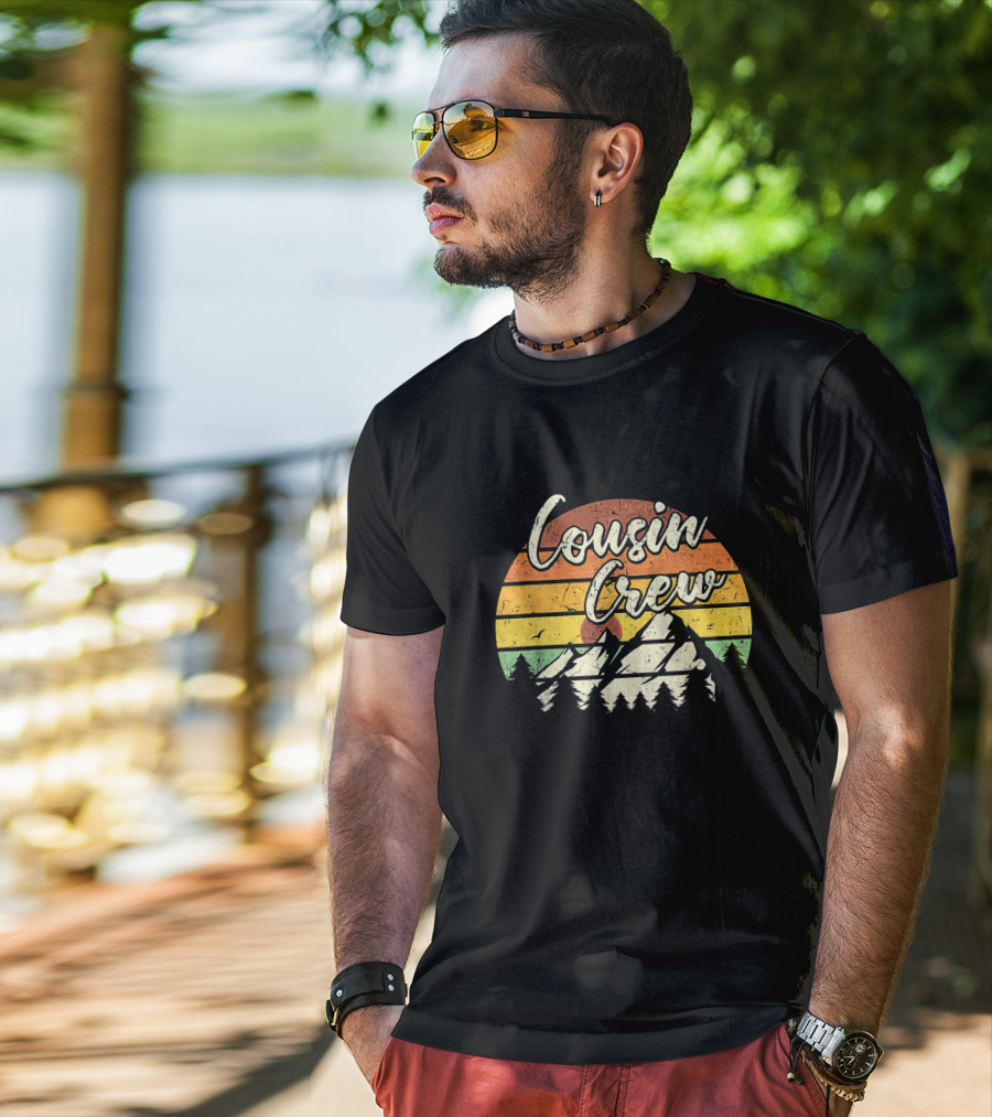 Cousin Crew Mountain Sunset Summer Camping Adventure T-Shirt
