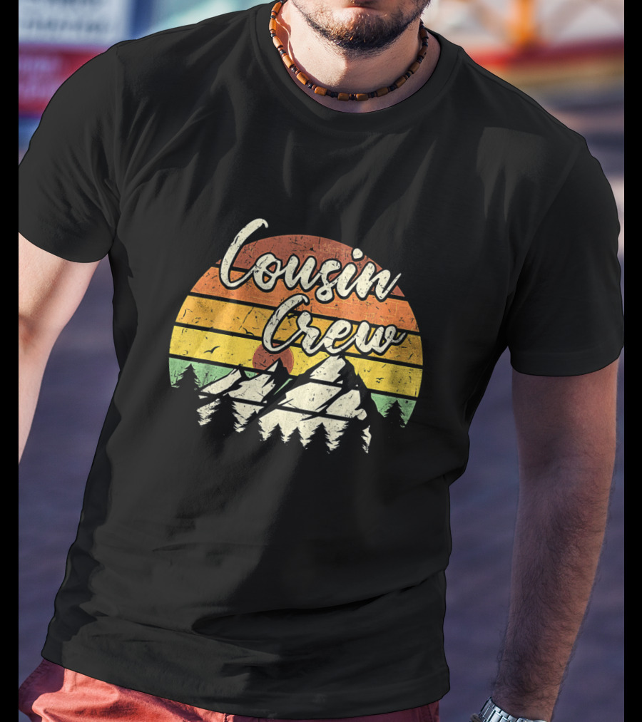 Cousin Crew Mountain Sunset Summer Camping Adventure T-Shirt