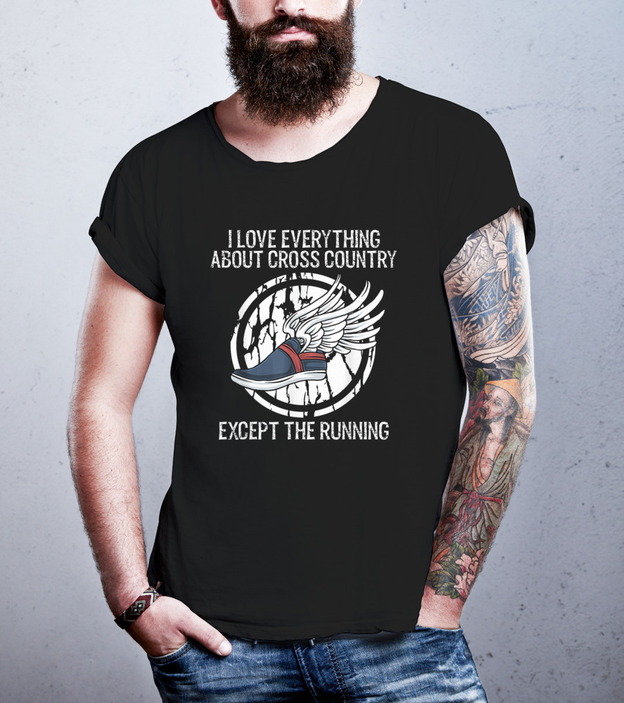 I Love Everything About Cross Country Except The Running Winged Shoe T-Shirt