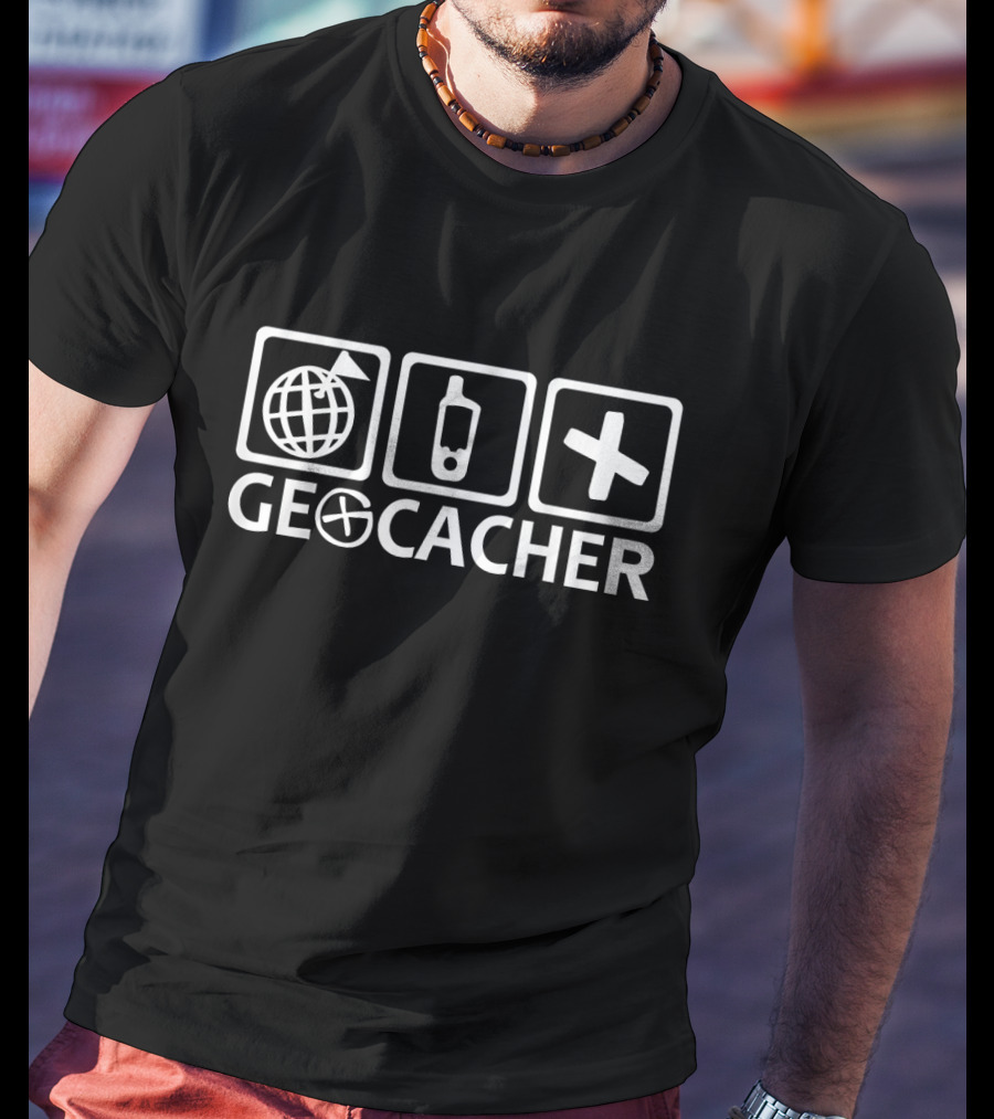 Geocacher GPS Globe Icon And X Symbol Trio T-Shirt