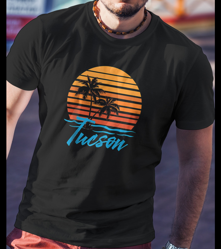 Tucson Sunset With Palm Trees And Beach Vibes T-Shirt