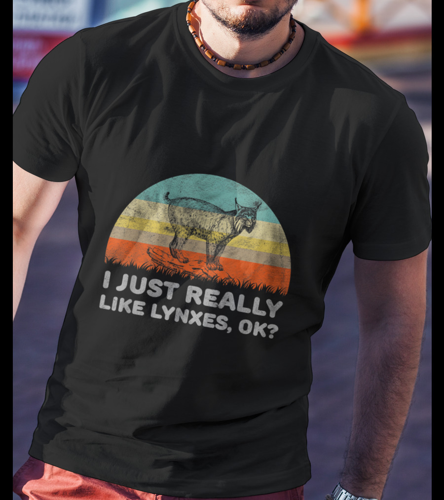 I Just Really Like Lynxes OK Vintage Sunset T-Shirt